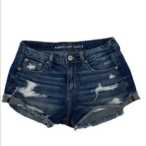 American Eagle distressed high waist shorts